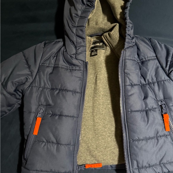 Rothschild Navy Puffer Jacket with Orange Details - Picture 2 of 7